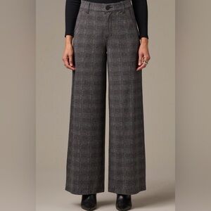 Wit & Wisdom Charcoal Plaid Wide-Leg Pants
